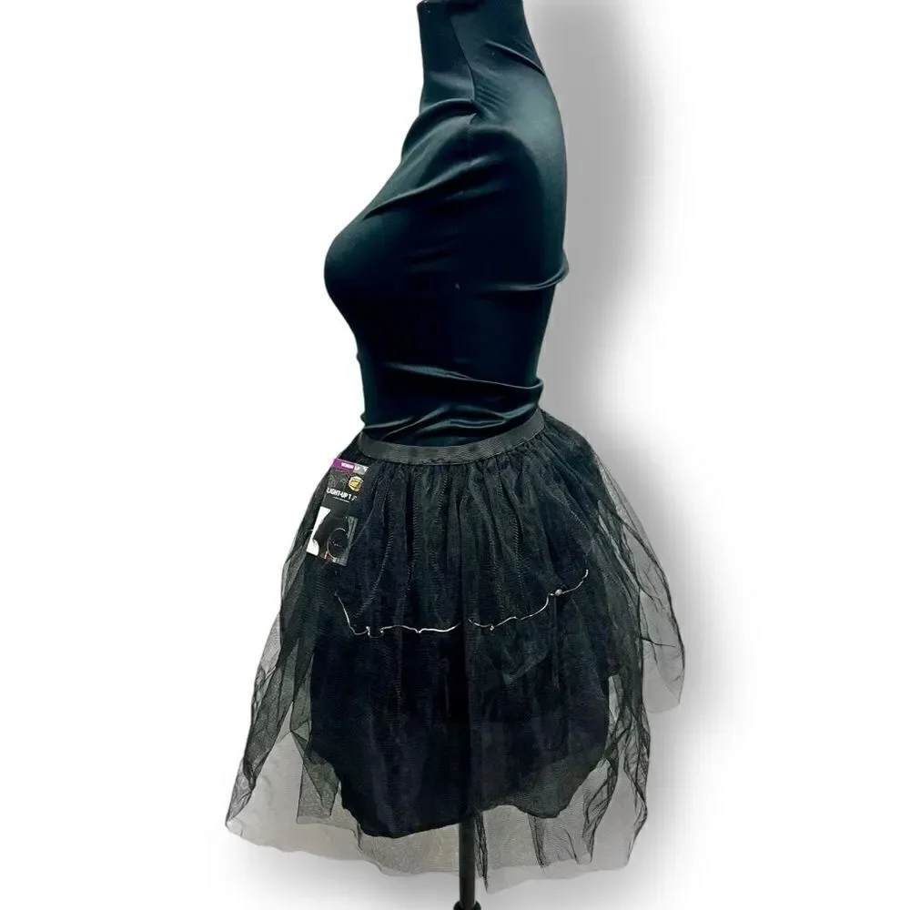 LED Lightup tutu in black sz L stretch Costume Skirt